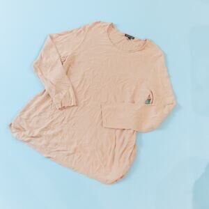 Eileen Fisher Tan Brown Tight Knit Round Neck Loose Fit Sweater Size XLarge